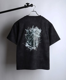 ヴィンテージライク フラワー バックプリントTシャツ / 花柄グラフィック オーバーサイズ 半袖Tシャツ