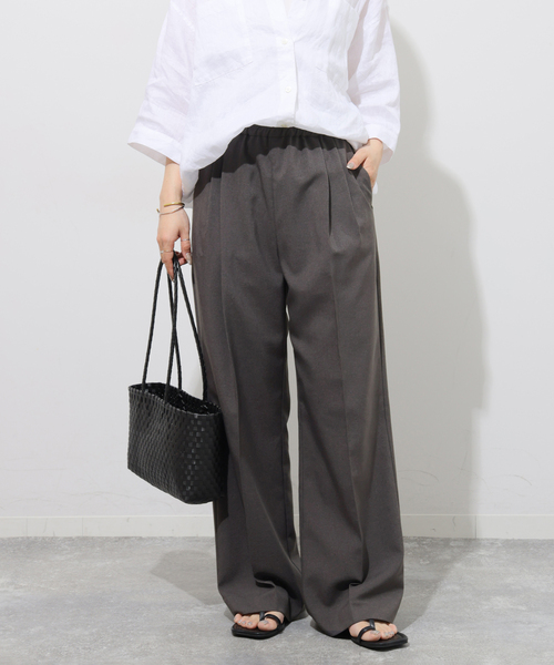 JOURNAL STANDARD relume（ジャーナルスタンダード　レリューム）の「《WEB限定追加2》マットウースフレアタックパンツ（スラックス・レディース・ブラック/チャコールグレー/グレー/ネイビー・38/36）」の15枚目の写真