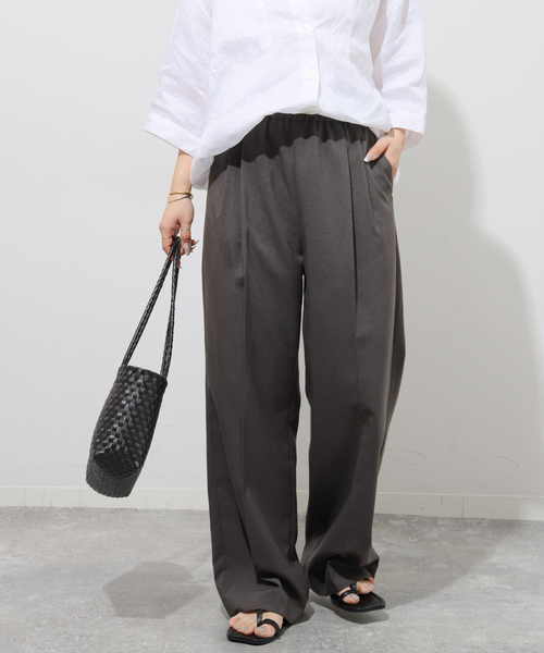 JOURNAL STANDARD relume（ジャーナルスタンダード　レリューム）の「《WEB限定追加2》マットウースフレアタックパンツ（スラックス・レディース・ブラック/チャコールグレー/グレー/ネイビー・38/36）」の16枚目の写真