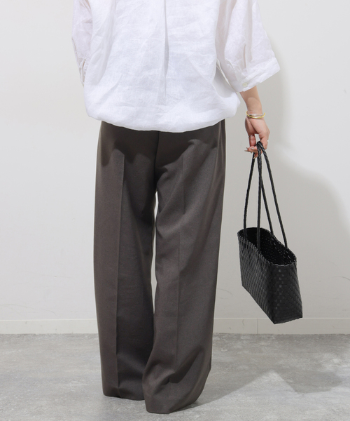 JOURNAL STANDARD relume（ジャーナルスタンダード　レリューム）の「《WEB限定追加2》マットウースフレアタックパンツ（スラックス・レディース・ブラック/チャコールグレー/グレー/ネイビー・38/36）」の8枚目の写真