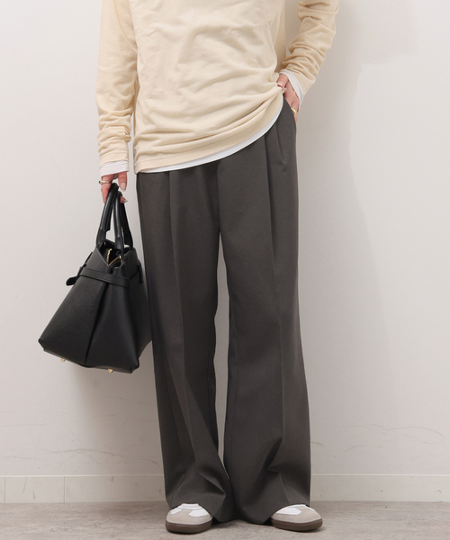 JOURNAL STANDARD relume（ジャーナルスタンダード　レリューム）の「《WEB限定追加2》マットウースフレアタックパンツ（スラックス・レディース・ブラック/チャコールグレー/グレー/ネイビー・38/36）」の11枚目の写真
