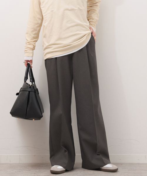 JOURNAL STANDARD relume（ジャーナルスタンダード　レリューム）の「《WEB限定追加2》マットウースフレアタックパンツ（スラックス・レディース・ブラック/チャコールグレー/グレー/ネイビー・38/36）」の5枚目の写真