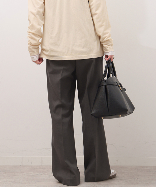 JOURNAL STANDARD relume（ジャーナルスタンダード　レリューム）の「《WEB限定追加2》マットウースフレアタックパンツ（スラックス・レディース・ブラック/チャコールグレー/グレー/ネイビー・38/36）」の7枚目の写真