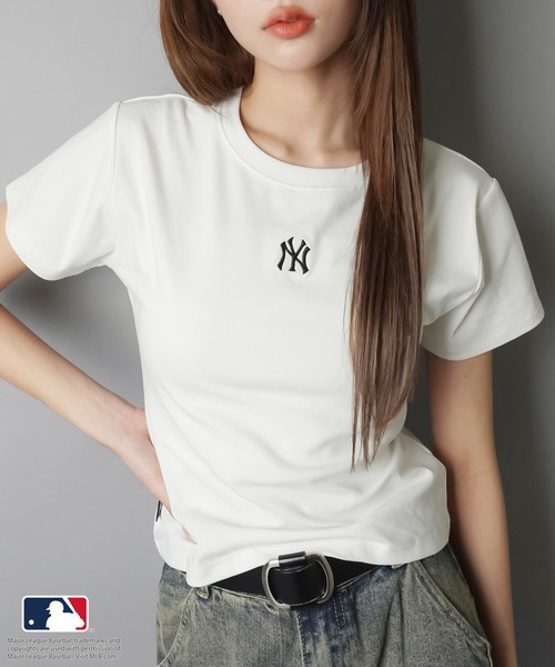MLB(メジャーリーグベースボール)の「【MLB/メジャーリーグベースボール】半袖ピタカットソー/ワンポイント(Tシャツ/カットソー・レディース・ブラック/ネイビー/オフホワイト・ONESIZE)」の19枚目の写真