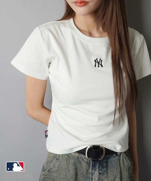 MLB(メジャーリーグベースボール)の「【MLB/メジャーリーグベースボール】半袖ピタカットソー/ワンポイント(Tシャツ/カットソー・レディース・ブラック/ネイビー/オフホワイト・ONESIZE)」の20枚目の写真