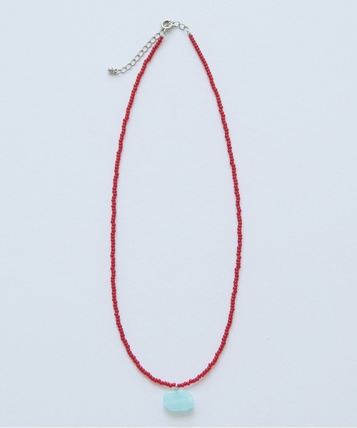 bulle de savon(ビュルデサボン)の「△mokumoku necklace(ネックレス・レディース・クリア/レッド・FREE)」の2枚目の写真