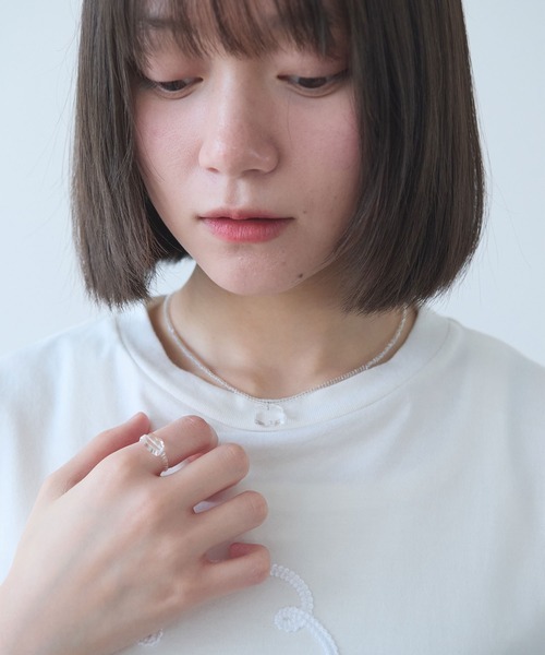 bulle de savon(ビュルデサボン)の「△mokumoku necklace(ネックレス・レディース・クリア/レッド・FREE)」の8枚目の写真