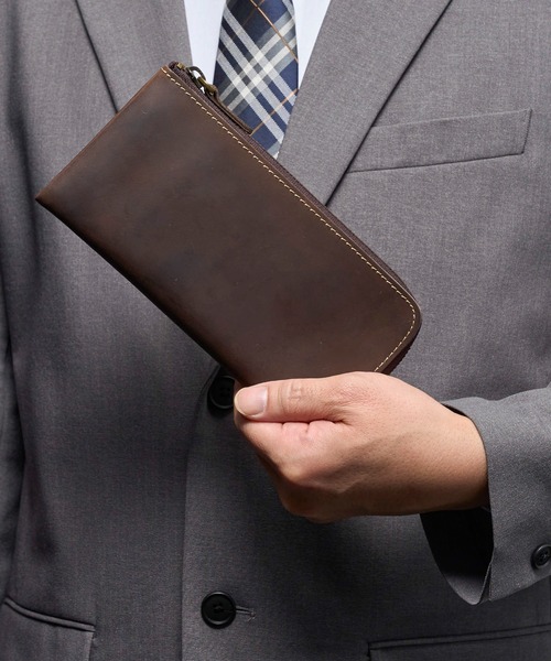 クレイジーホースレザー 長財布 L字ファスナー 本革（財布）｜亀登鞄