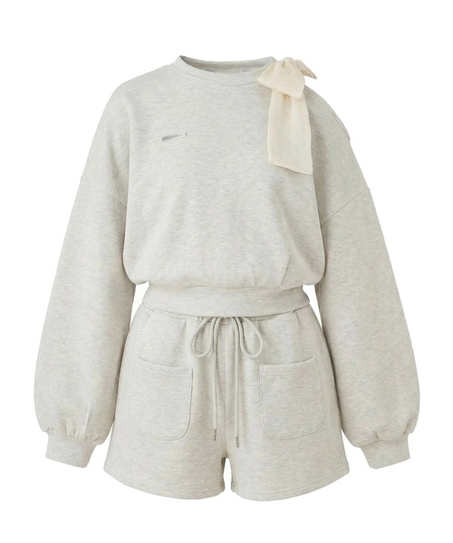 Rose Muse(ロゼミューズ)の「Organza ribbon sweat set up(セットアップ・レディース・オートミール/ピンク・FREE)」の5枚目の写真