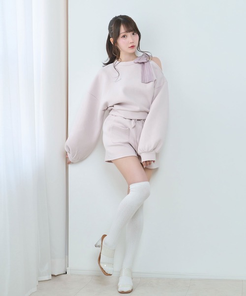 Rose Muse(ロゼミューズ)の「Organza ribbon sweat set up(セットアップ・レディース・オートミール/ピンク・FREE)」の9枚目の写真