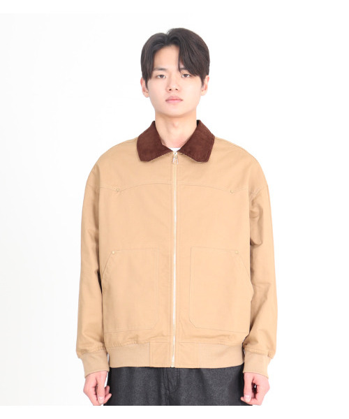 BUTTON SEOUL（ボタンソウル）の「コーデュロイカラーアウタージャンパー（ライトブラウン）（ブルゾン・メンズ・その他・M/L/XL）」の2枚目の写真