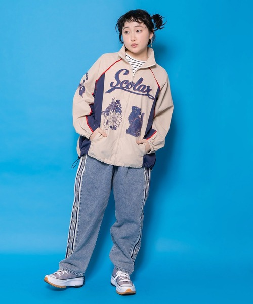 ScoLar（スカラー）の「161668：スカラーちゃん×ネコ レーシング風ブルゾン（ブルゾン・レディース・サックスブルー/アイボリー・M）」の19枚目の写真