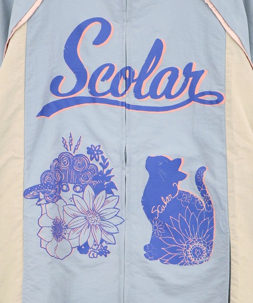 ScoLar（スカラー）の「161668：スカラーちゃん×ネコ レーシング風ブルゾン（ブルゾン・レディース・サックスブルー/アイボリー・M）」の7枚目の写真