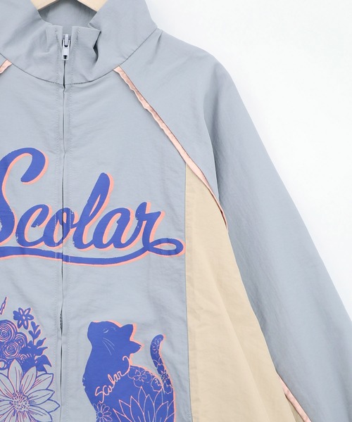 ScoLar（スカラー）の「161668：スカラーちゃん×ネコ レーシング風ブルゾン（ブルゾン・レディース・サックスブルー/アイボリー・M）」の5枚目の写真