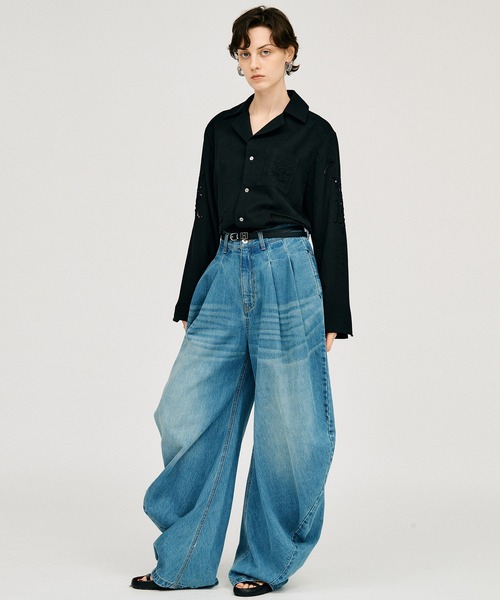 PRANK PROJECT(プランクプロジェクト)の「【2026Summer Pre-Order】オープンカラーエンブロイダリーシャツ / Open-Collar Embroidered Shirt(シャツ/ブラウス・レディース・ホワイト/ブラック・FREE)」の5枚目の写真