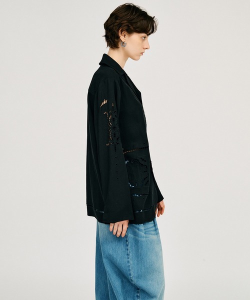 PRANK PROJECT(プランクプロジェクト)の「【2026Summer Pre-Order】オープンカラーエンブロイダリーシャツ / Open-Collar Embroidered Shirt(シャツ/ブラウス・レディース・ホワイト/ブラック・FREE)」の9枚目の写真