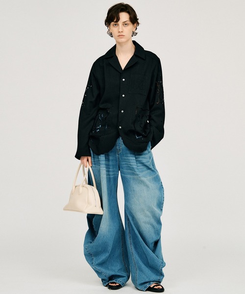 PRANK PROJECT(プランクプロジェクト)の「【2026Summer Pre-Order】オープンカラーエンブロイダリーシャツ / Open-Collar Embroidered Shirt(シャツ/ブラウス・レディース・ホワイト/ブラック・FREE)」の3枚目の写真