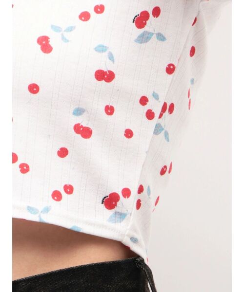 EMODA（エモダ）の「アイレットレイヤードキャミソールクロップドロンT（Tシャツ/カットソー・レディース・ホワイト/グレー/ブラック・FREE）」の7枚目の写真