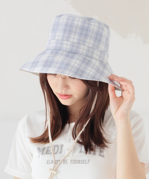 Honeys（ハニーズ）の「【ＵＶカット】リバーシブルバケット（ハット・レディース・ブラウン系その他/ブルー系その他3/ブラック系その他・FREE）」の3枚目の写真