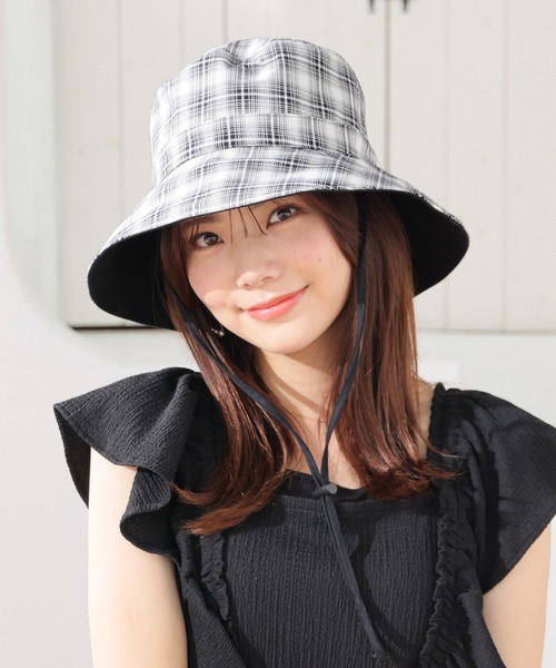 Honeys（ハニーズ）の「【ＵＶカット】リバーシブルバケット（ハット・レディース・ブラウン系その他/ブルー系その他3/ブラック系その他・FREE）」の5枚目の写真