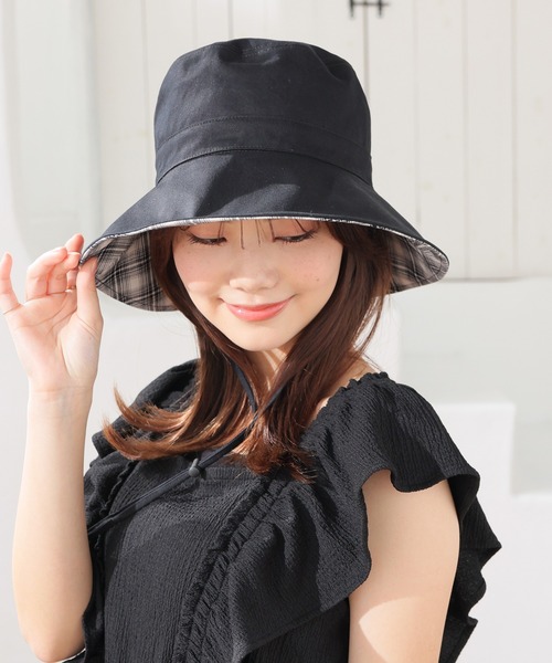 Honeys（ハニーズ）の「【ＵＶカット】リバーシブルバケット（ハット・レディース・ブラウン系その他/ブルー系その他3/ブラック系その他・FREE）」の8枚目の写真