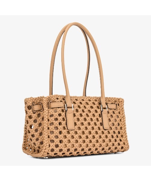 MICHAEL KORS（マイケルコース）の「HAMILTON MODERNE ハンドウーヴン サッチェル スモール（ショルダーバッグ・レディース・ベージュ系・FREE）」の4枚目の写真