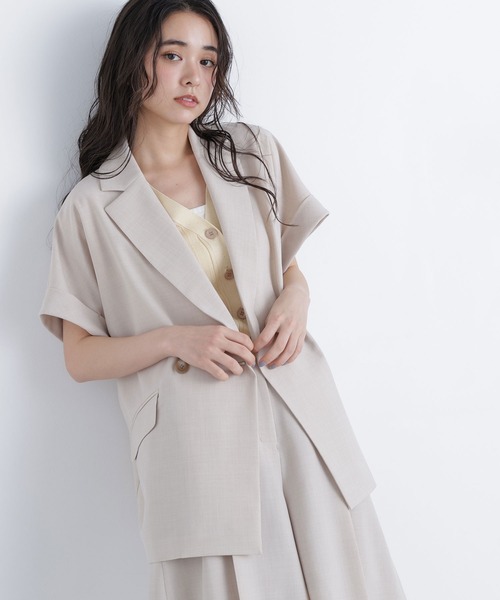 N.(N. Natural Beauty Basic)(エヌエヌナチュラルビューティーベーシック)の「リネンライク SETUP ハーフスリーブジャケット(テーラードジャケット・レディース・キャメル/ベージュ/チャコールグレー・フリ-)」の18枚目の写真