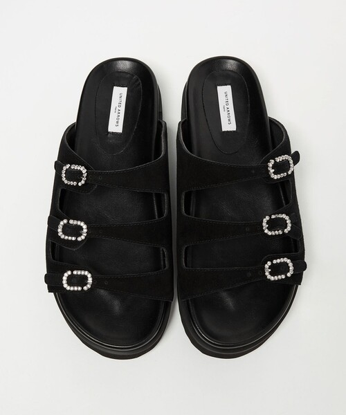 UNITED ARROWS（ユナイテッドアローズ）の「ビジュー 3ライン ミュール（サンダル・レディース・ブラック/ダークブラウン/ピンク・35/36/37/38）」の14枚目の写真