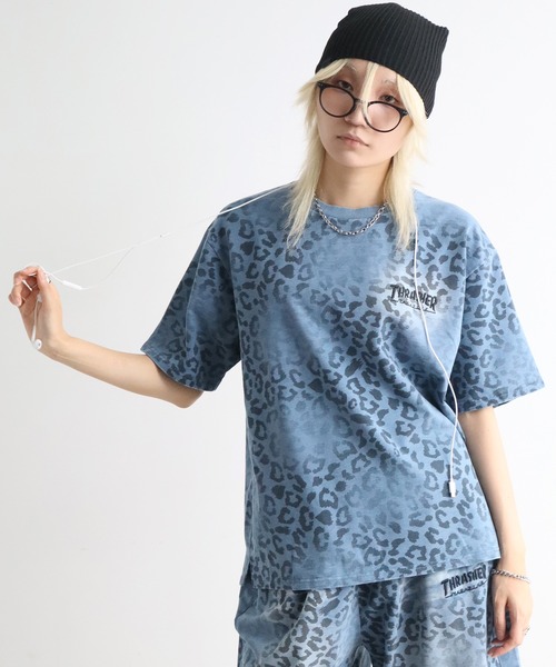 THRASHER（スラッシャー）の「【THRASHER/スラッシャー】スプレーライク加工 レオパード柄 半袖Tシャツ（Tシャツ/カットソー・メンズ・アッシュグレー/ブルー/ブラック・XL/L/M）」の3枚目の写真