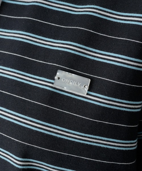 ONCILY(オンシェリー)の「MULTI BORDER POLO TEE WITH HEART BUTTON / マルチボーダーポロTシャツ(ハートボタン)(ポロシャツ・メンズ・ボルドー/ブラック/チャコールグレー・SMALL/MEDIUM/LARGE)」の18枚目の写真