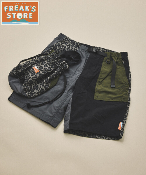 FREAK'S STORE(フリークスストア)の「FREAK'S STORE for BEACH & FES リラックスフィット 撥水 リサイクルナイロン ウェビングベルト ショーツ/バッグ付き(その他パンツ・メンズ・チャコールグレー/ブラック/ベージュ/パープル/その他/マルチ/ブラック系その他/レオパード/ブラック系その他2・SMALL/MEDIUM/LARGE)」の19枚目の写真