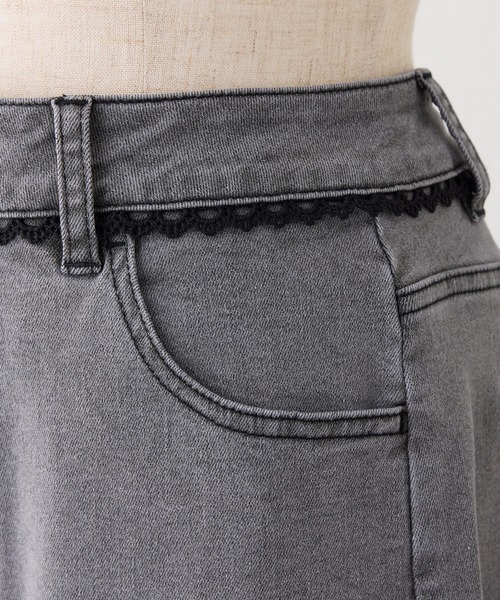 one after another NICE CLAUP(ワンアフターアナザーナイスクラップ)の「【SMサイズ展開あり】レース付きワイドデニムパンツ(デニムパンツ・レディース・ピンク/グレー/サックスブルー・MEDIUM/SMALL)」の8枚目の写真