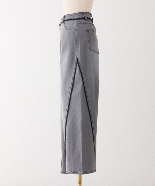 one after another NICE CLAUP(ワンアフターアナザーナイスクラップ)の「【SMサイズ展開あり】レース付きワイドデニムパンツ(デニムパンツ・レディース・ピンク/グレー/サックスブルー・MEDIUM/SMALL)」の9枚目の写真