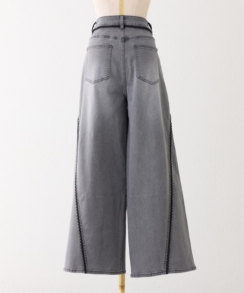 one after another NICE CLAUP(ワンアフターアナザーナイスクラップ)の「【SMサイズ展開あり】レース付きワイドデニムパンツ(デニムパンツ・レディース・ピンク/グレー/サックスブルー・MEDIUM/SMALL)」の10枚目の写真