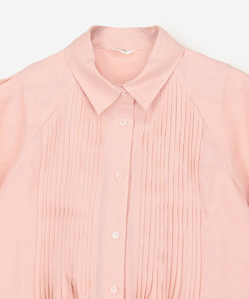 Bshop(ビショップ)の「eunoia | リネン ピンタック半袖ワンピース WOMEN(ワンピース・レディース・ブラック/クリーム/ピンク・S)」の10枚目の写真