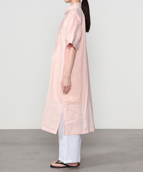 Bshop(ビショップ)の「eunoia | リネン ピンタック半袖ワンピース WOMEN(ワンピース・レディース・ブラック/クリーム/ピンク・S)」の15枚目の写真