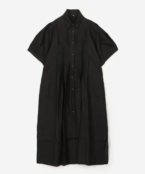 Bshop(ビショップ)の「eunoia | リネン ピンタック半袖ワンピース WOMEN(ワンピース・レディース・ブラック/クリーム/ピンク・S)」の6枚目の写真