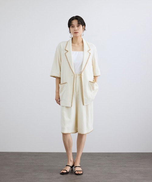 SALON adam et rope'(サロン アダム エ ロペ)の「ミニパイルショートパンツ / セットアップ対応(その他パンツ・レディース・キナリ/ブラック・M/S)」の7枚目の写真