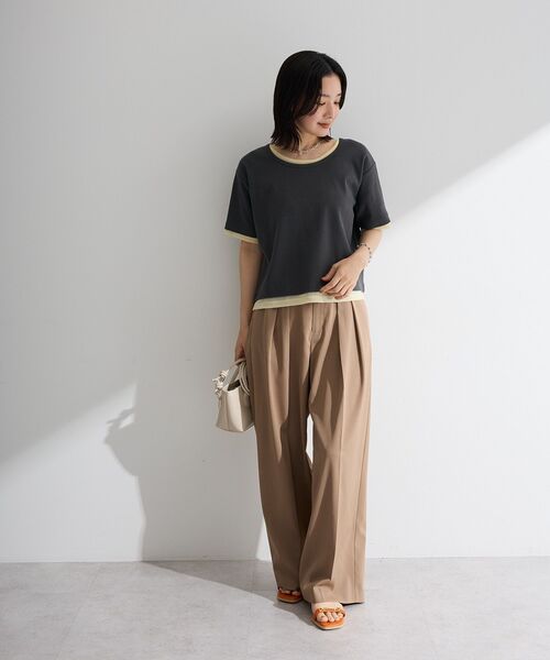 Green Parks(グリーンパークス)の「チュールレイヤードボックスプルオーバー(Tシャツ/カットソー・レディース・ブラウン/チャコールグレー/オフホワイト・FREE)」の11枚目の写真