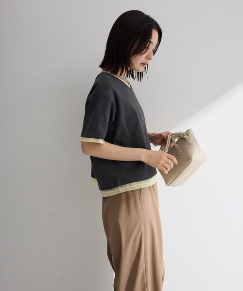 Green Parks(グリーンパークス)の「チュールレイヤードボックスプルオーバー(Tシャツ/カットソー・レディース・ブラウン/チャコールグレー/オフホワイト・FREE)」の15枚目の写真