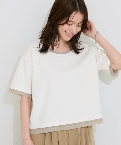 セール】チュールレイヤードボックスプルオーバー（Tシャツ/カットソー