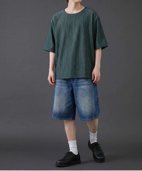 revertical(リバーティカル)の「ヴィンテージウォッシュ デニムショートパンツ/ケミカル加工 ハーフパンツ(デニムパンツ・メンズ・ブルー/サックスブルー/ブラック・X-LARGE/LARGE/MEDIUM)」の16枚目の写真