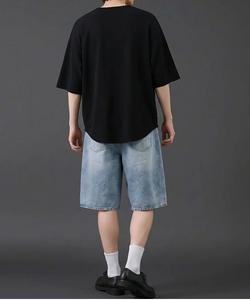 revertical(リバーティカル)の「ヴィンテージウォッシュ デニムショートパンツ/ケミカル加工 ハーフパンツ(デニムパンツ・メンズ・ブルー/サックスブルー/ブラック・X-LARGE/LARGE/MEDIUM)」の11枚目の写真