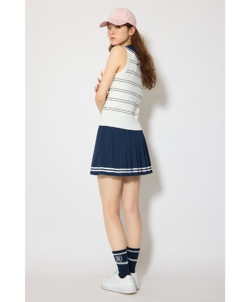RIENDA GOLF(リエンダゴルフ)の「【RIENDA GOLF 一部店舗・WEB限定】マリンボーダーニットトップス(ニット/セーター・レディース・ホワイト/ライトブルー/ベージュ・MEDIUM/SMALL)」の4枚目の写真