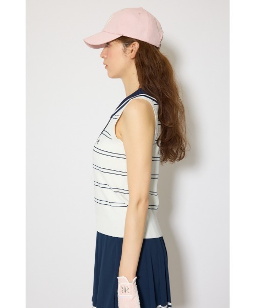RIENDA GOLF(リエンダゴルフ)の「【RIENDA GOLF 一部店舗・WEB限定】マリンボーダーニットトップス(ニット/セーター・レディース・ホワイト/ライトブルー/ベージュ・MEDIUM/SMALL)」の9枚目の写真