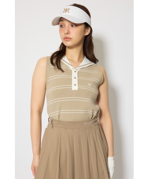 RIENDA GOLF(リエンダゴルフ)の「【RIENDA GOLF 一部店舗・WEB限定】マリンボーダーニットトップス(ニット/セーター・レディース・ホワイト/ライトブルー/ベージュ・MEDIUM/SMALL)」の17枚目の写真