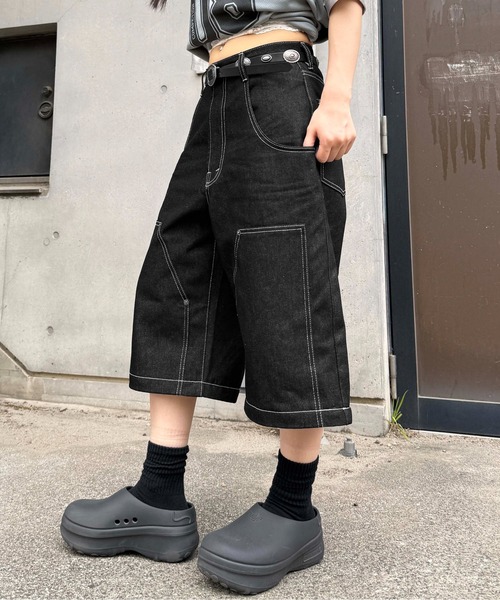 sedacle（セダクル）の「2wayダブルニーリジットデニム（デニムパンツ・メンズ・インディゴブルー/ブラック・LARGE/MEDIUM/SMALL）」の3枚目の写真