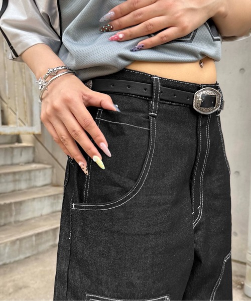 sedacle（セダクル）の「2wayダブルニーリジットデニム（デニムパンツ・メンズ・インディゴブルー/ブラック・LARGE/MEDIUM/SMALL）」の7枚目の写真