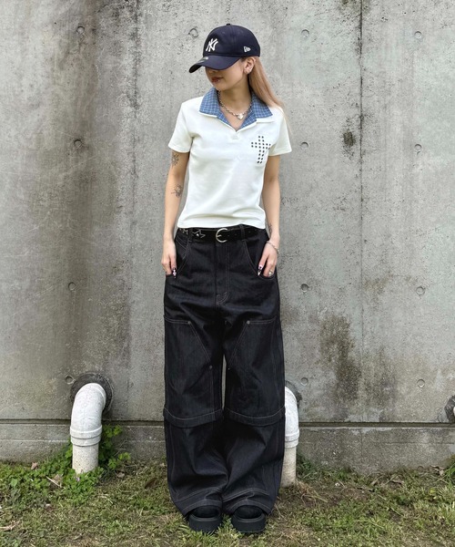 sedacle（セダクル）の「2wayダブルニーリジットデニム（デニムパンツ・メンズ・インディゴブルー/ブラック・LARGE/MEDIUM/SMALL）」の13枚目の写真