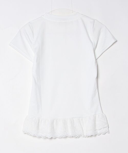 Dream garden(ドリームガーデン)の「裾綿レースフリルTシャツ(Tシャツ/カットソー・レディース・杢グレー/ホワイト・S/M/L/XL/XXL)」の3枚目の写真